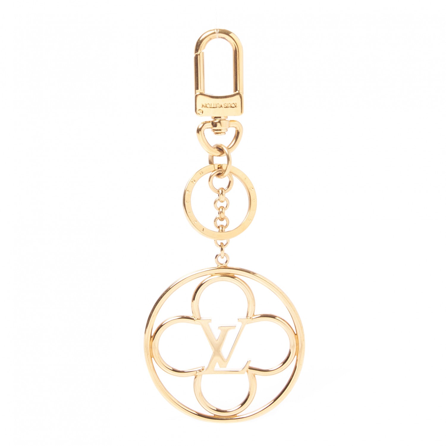 Louis Vuitton LV Flower Finesse Bag Charm Key Holder Gold 1 of 4