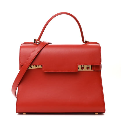 Delvaux Calfskin MM Tempete Satchel Scarlet Red 1 of 12