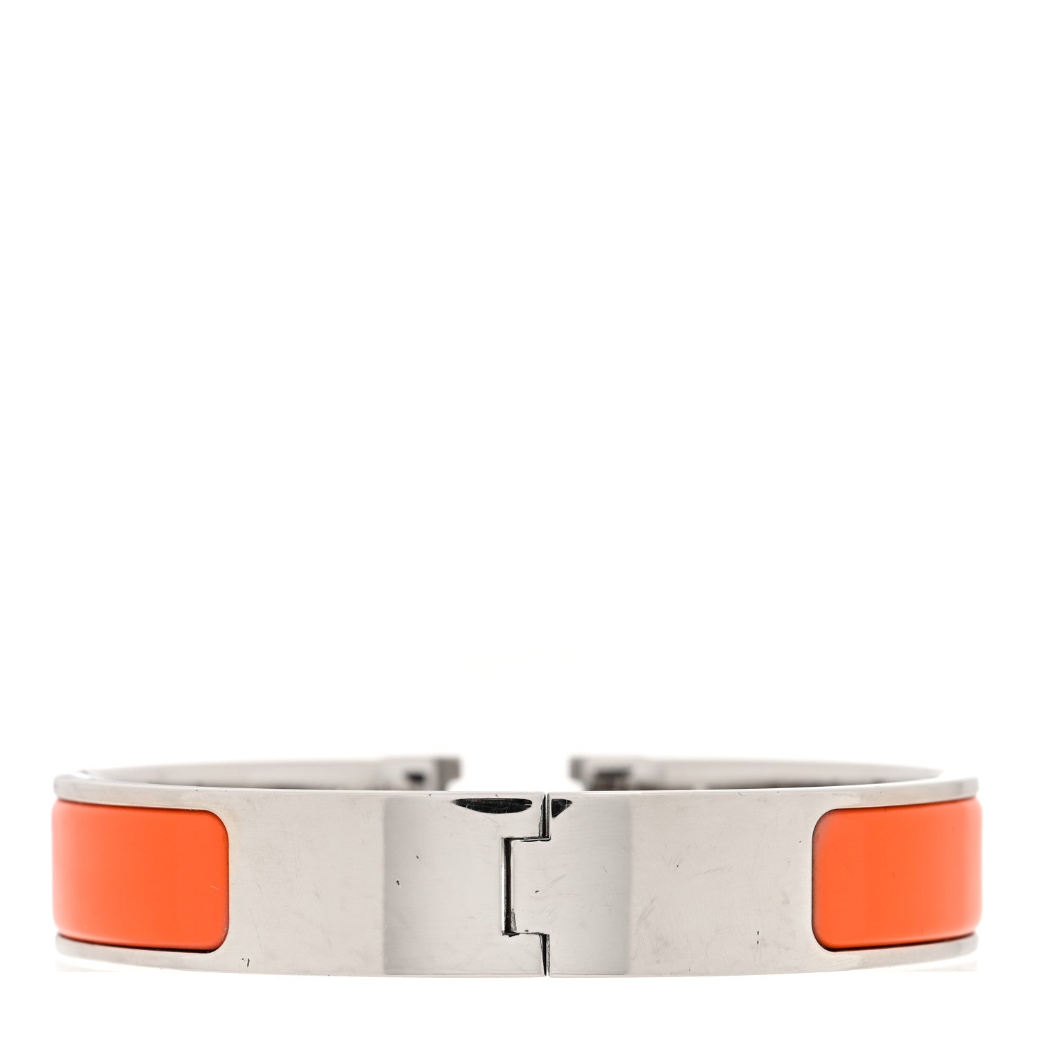 Hermes Enamel Narrow Clic Clac H Bracelet GM Orange 3 of 5