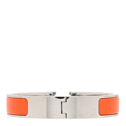 Hermes Enamel Narrow Clic Clac H Bracelet GM Orange 3 of 5
