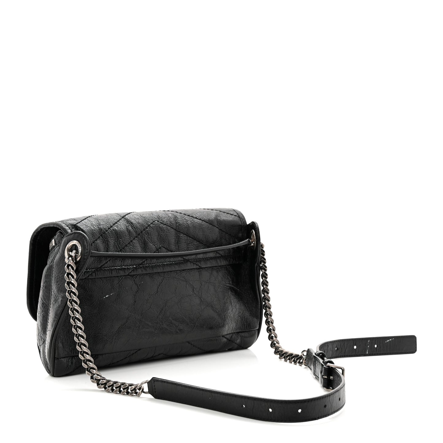 Crinkled Calfskin Matelasse Monogram Niki Body Bag Black