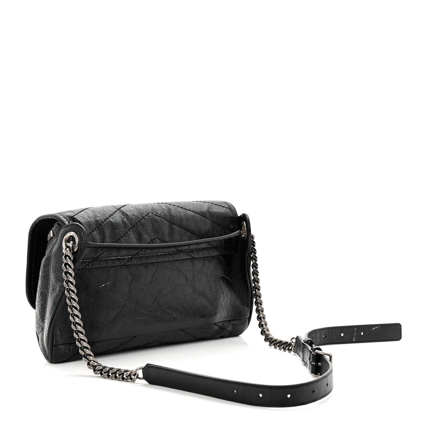 Saint Laurent Crinkled Calfskin Matelasse Monogram Niki Body Bag Black 3 of 11