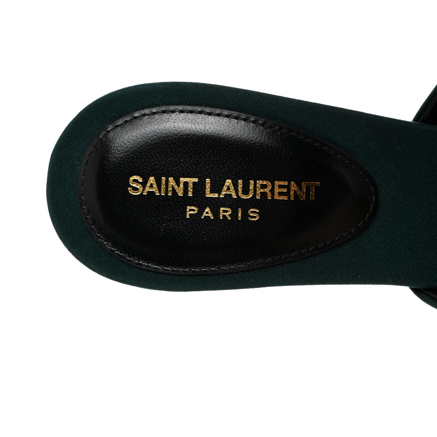 Saint Laurent Crepe De Chine Suite Mule Sandals 35 Vert Bouteille 5 of 7