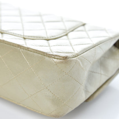 Chanel Metallic Lambskin Quilted Medium Double Flap Light Gold 16 of 22