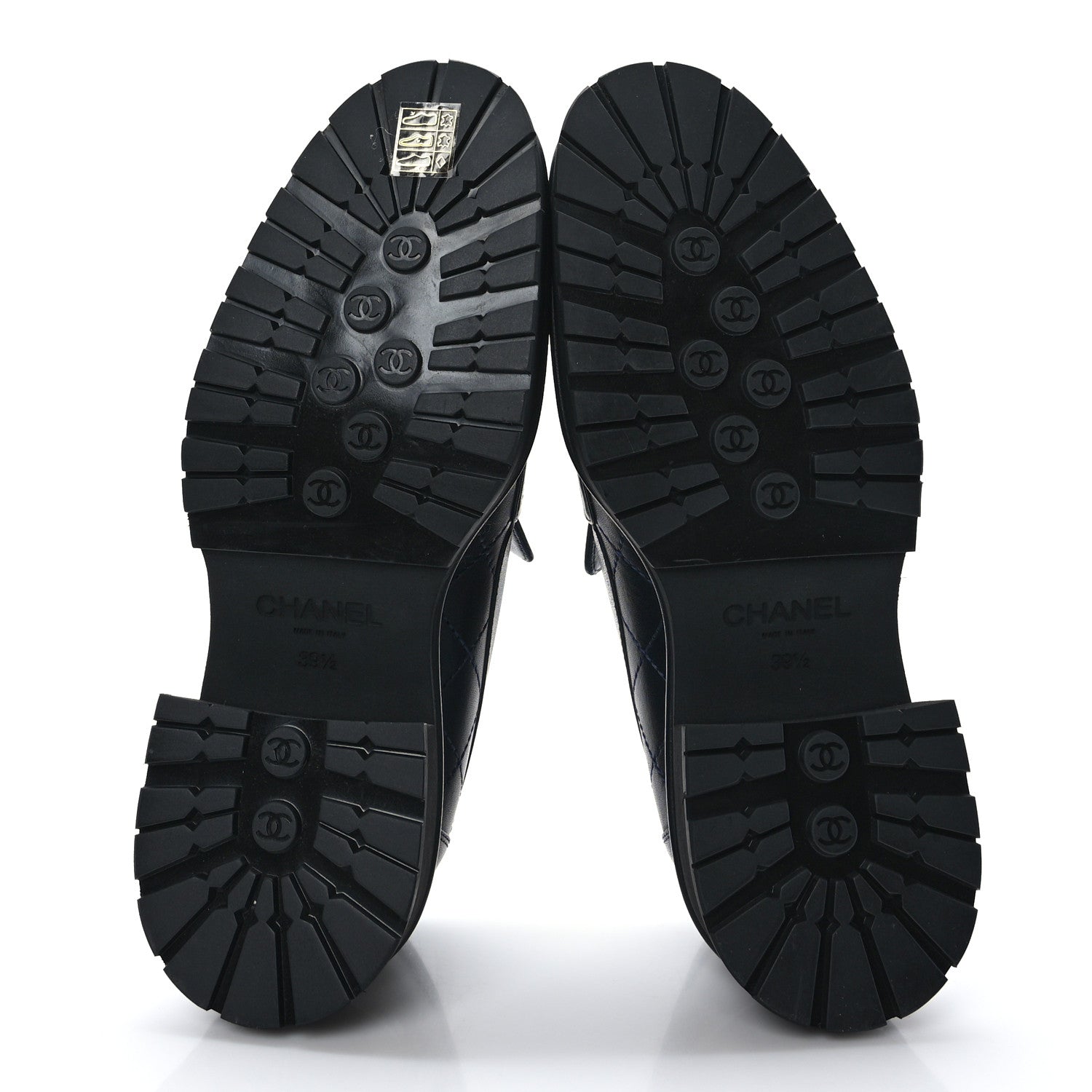 Chanel Calfskin Quilted CC Mocassin Loafers 39 Navy Blue 5 of 8