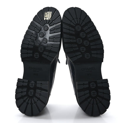 Chanel Calfskin Quilted CC Mocassin Loafers 39 Navy Blue 5 of 8