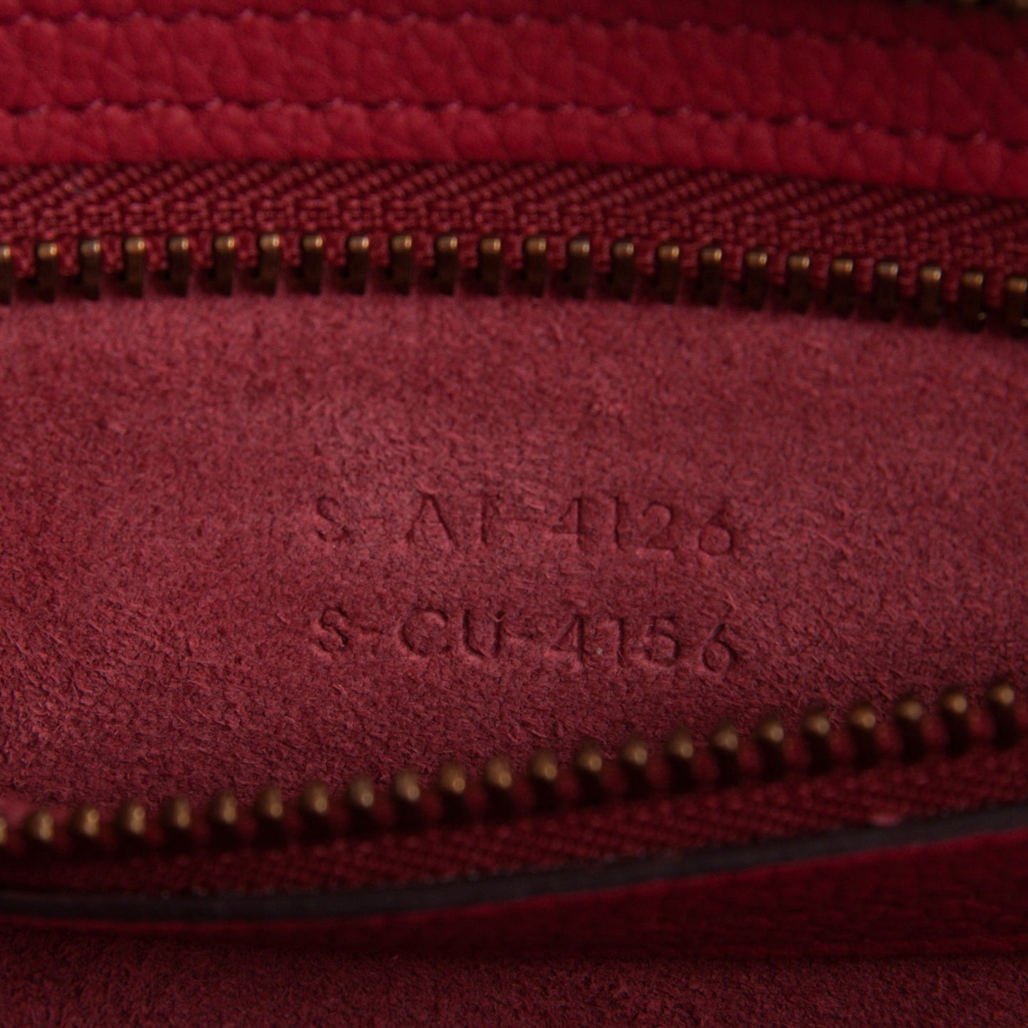 Drummed Calfskin Micro Luggage Red