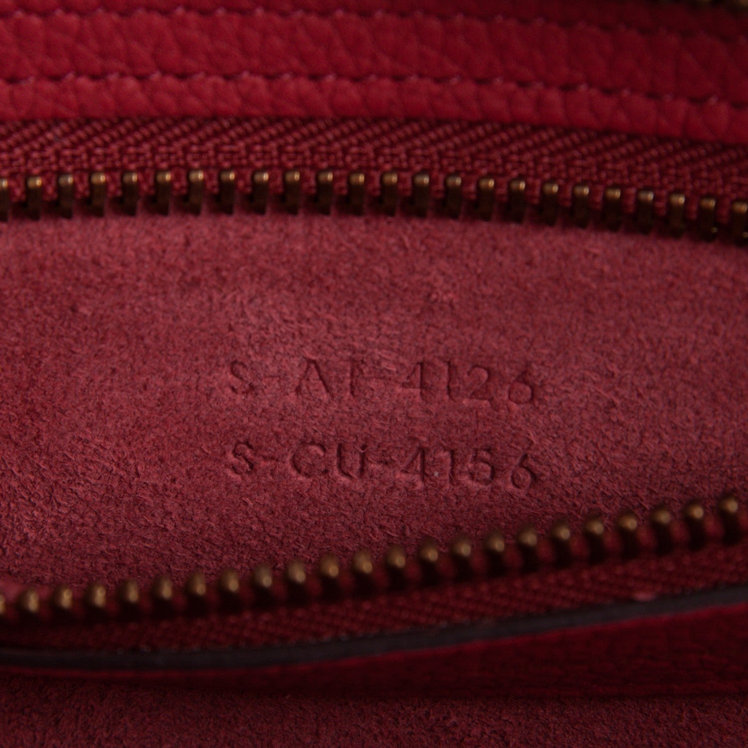 Celine Drummed Calfskin Micro Luggage Red 7 of 7