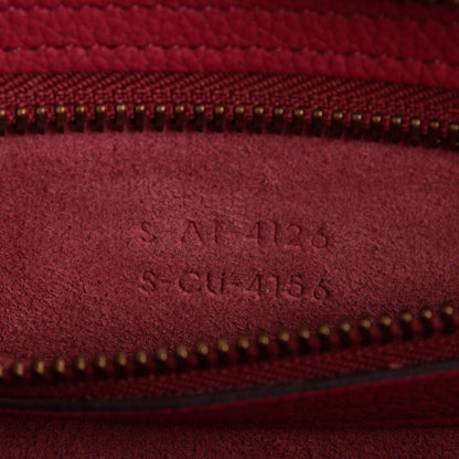 Celine Drummed Calfskin Micro Luggage Red 7 of 7
