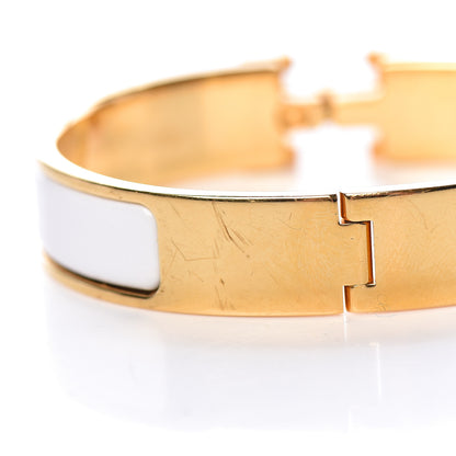 Hermes Enamel Narrow Clic Clac H Bracelet PM White 5 of 5