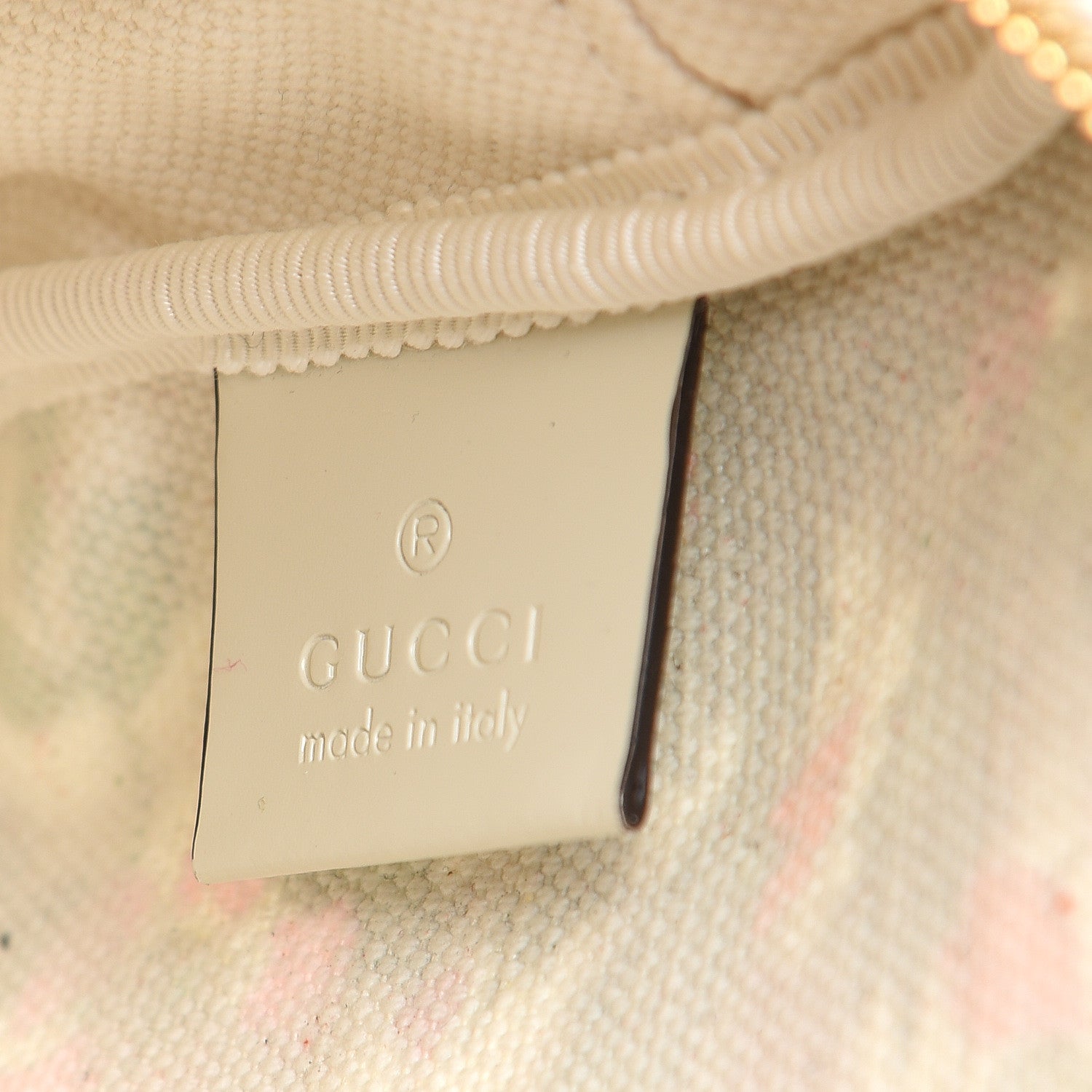 Gucci Canvas Calfskin Flora Infinity Cutout Shoulder Bag White Multicolor 5 of 9