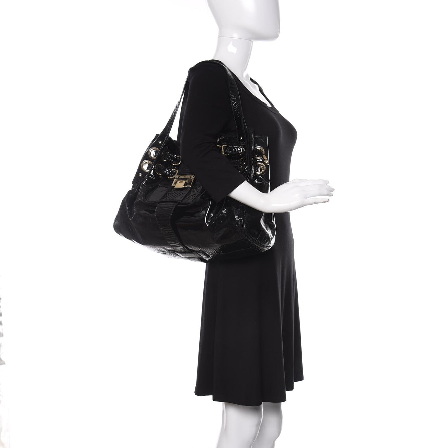 Crushed Patent Ramona Black