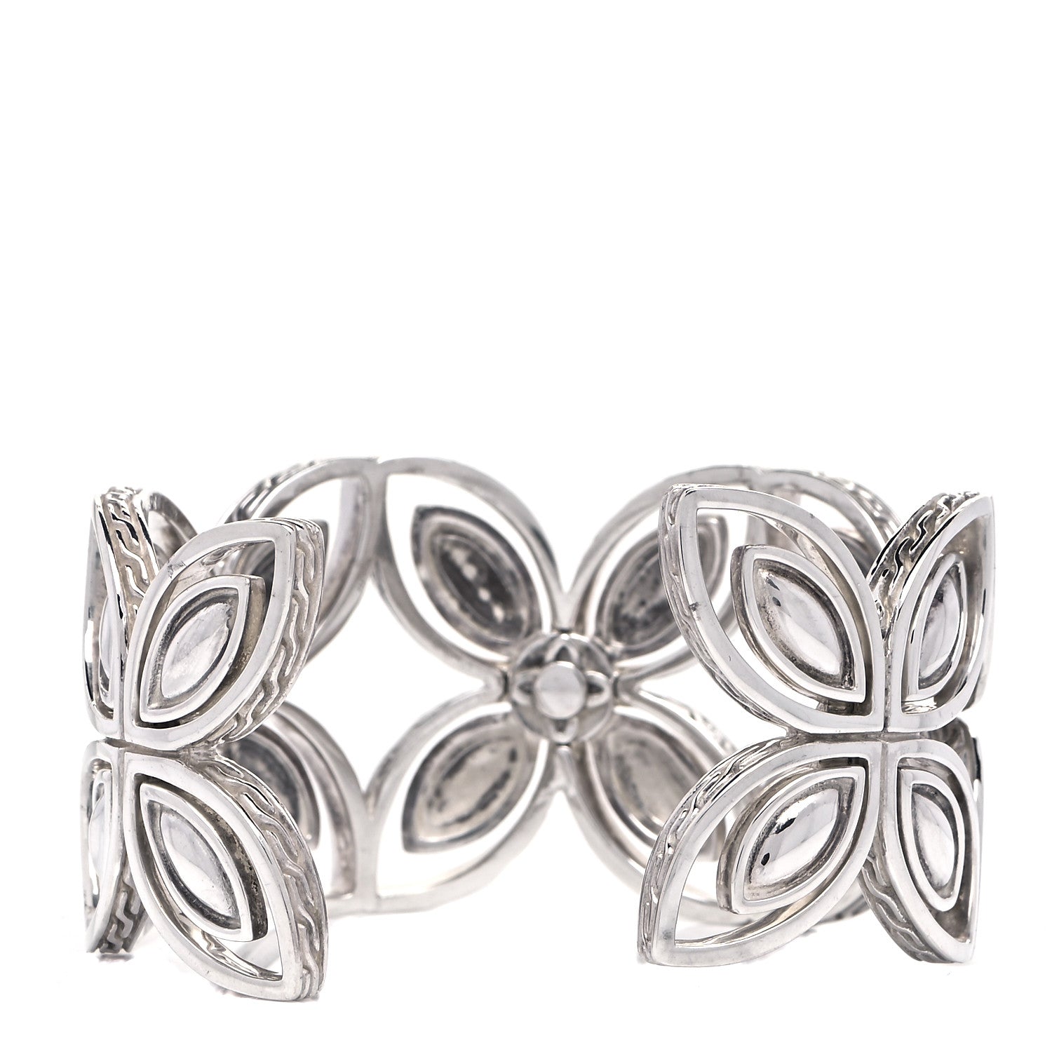 John Hardy Sterling Silver Kawung Flower Cuff Bracelet 3 of 4