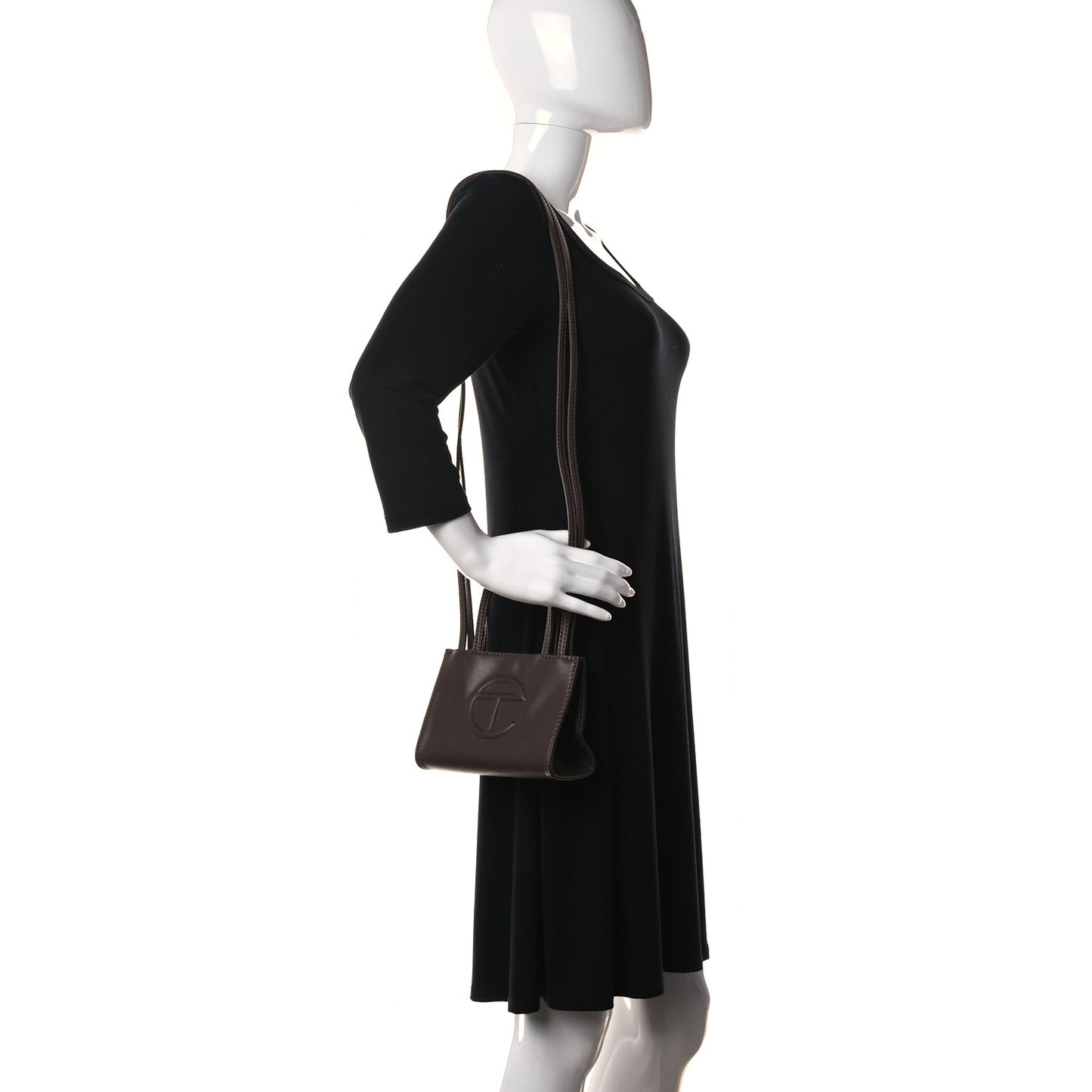 Vegan Leather Small Shopping Bag Chocolate