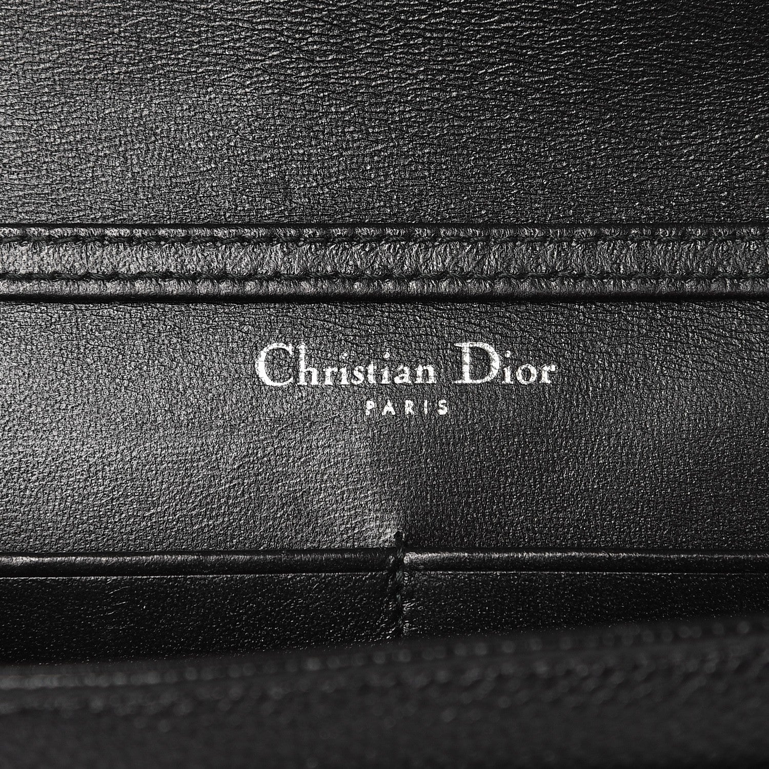 Christian Dior Grained Calfskin Diorama Wallet on Chain Pouch Black 6 of 6