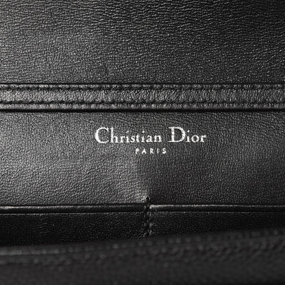 Christian Dior Grained Calfskin Diorama Wallet on Chain Pouch Black 6 of 6