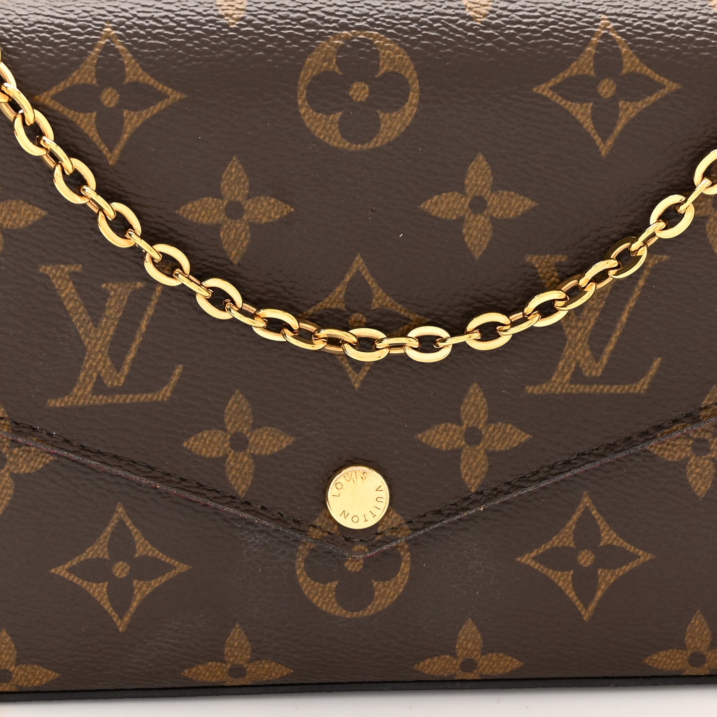Monogram Pochette Felicie Chain Wallet Fuchsia