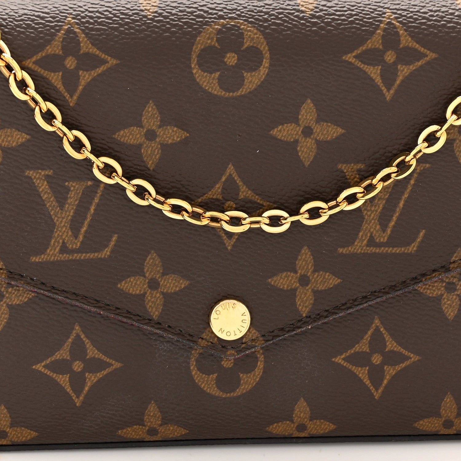 Louis Vuitton Monogram Pochette Felicie Chain Wallet Fuchsia 9 of 11