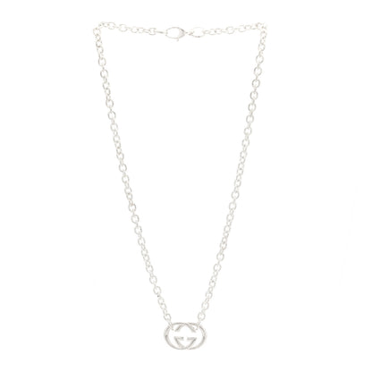 Gucci Sterling Silver Britt Interlocking GG Pendant Necklace 3 of 5