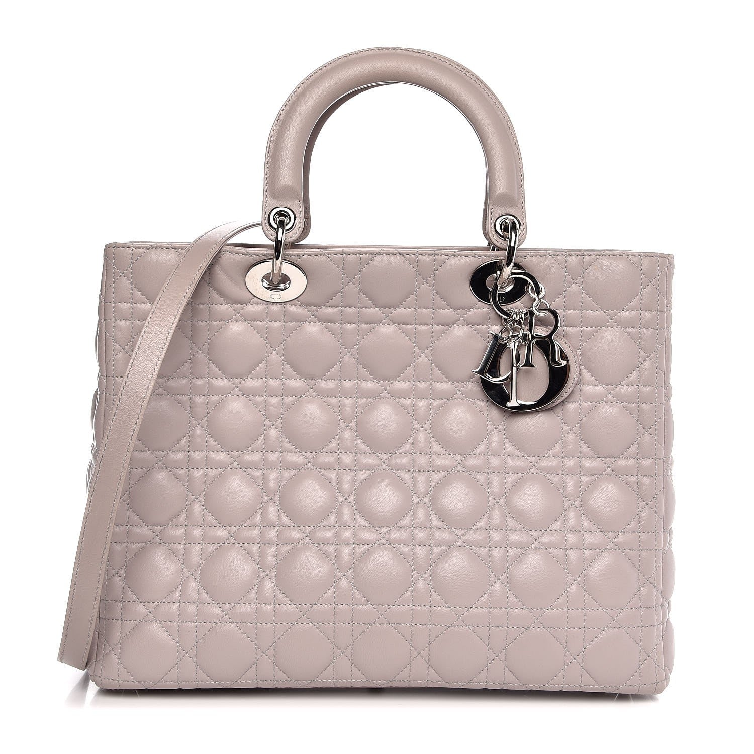 Christian Dior Lambskin Cannage Large Lady Dior Light Grey 1 of 8
