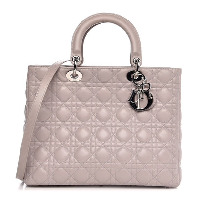 Christian Dior Lambskin Cannage Large Lady Dior Light Grey 1 of 8