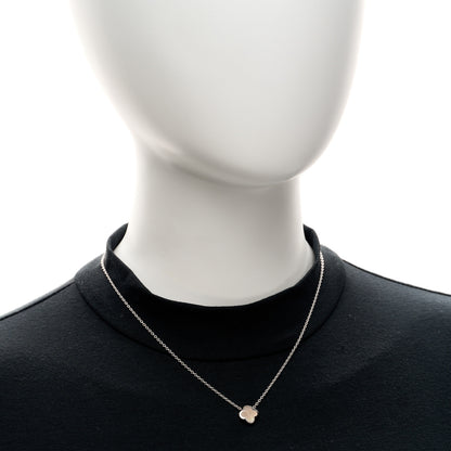 Van Cleef & Arpels 18K White Gold Gray Mother of Pearl Pure Alhambra Pendant Necklace 2 of 5