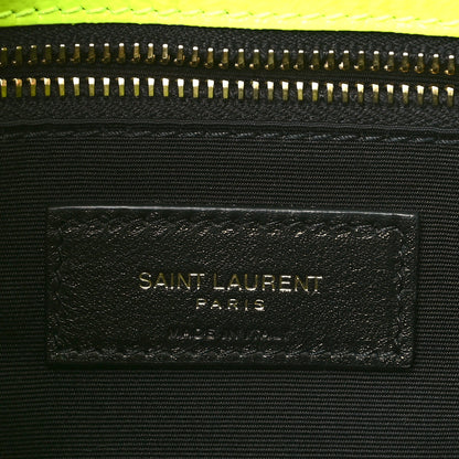 Saint Laurent Crinkled Calfskin Matelasse Monogram Medium Niki Chain Satchel Neon Yellow 6 of 10
