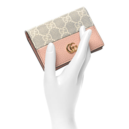 Gucci Dollar Calfskin GG Supreme Monogram GG Marmont Card Case Perfect Pink Beige Mystic White 2 of 11