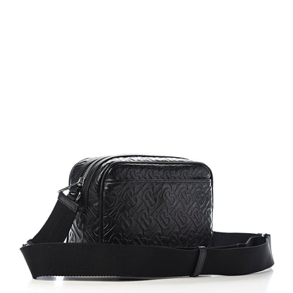 Burberry Calfskin Embossed Monogram Small Camera Bag Black 2 of 9