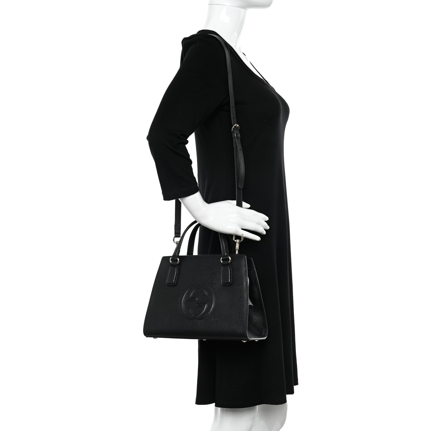 Gucci Dollar Calfskin Medium Soho Top Handle Satchel Black 2 of 11