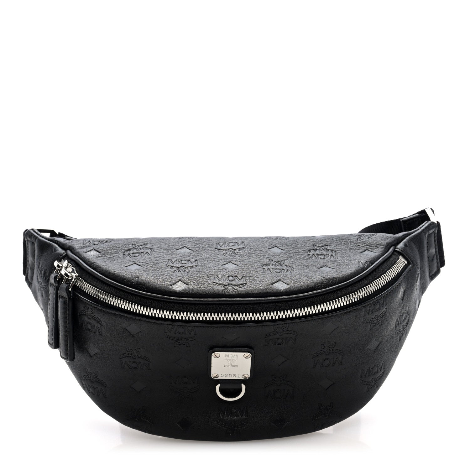 MCM Calfskin Ottomar Monogram Belt Bag Black 1 of 9