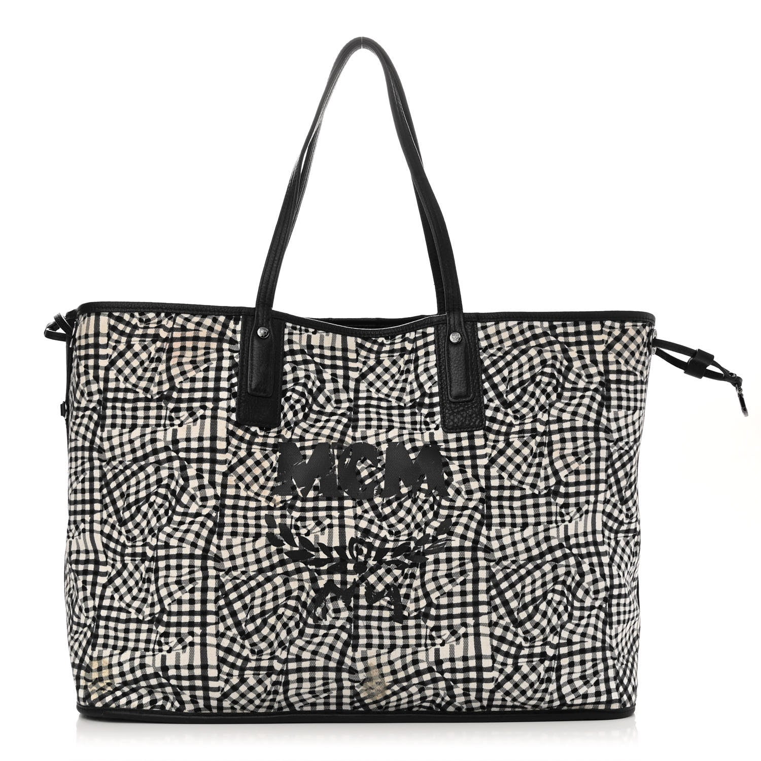 MCM Visetos Large Liz Reversible Shopper Tote Black 10 of 18