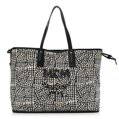 MCM Visetos Large Liz Reversible Shopper Tote Black 10 of 18