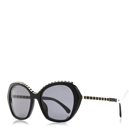 Chanel Acetate Calfskin Polarized Butterfly CC Sunglasses 5547-Q-A Black 7 of 8