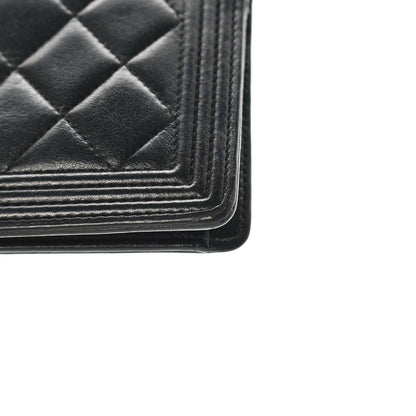 Chanel Lambskin Quilted Boy Yen Wallet Black 12 of 14