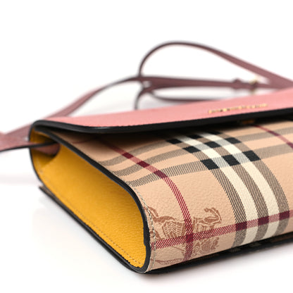 Burberry Derby Calfskin Haymarket Check Small Loxley Crossbody Cinnamon Red Multicolor 7 of 8
