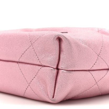 Chanel Metallic Lambskin Lacquered Monochrome Quilted Mini Chanel 22 Pink 9 of 12