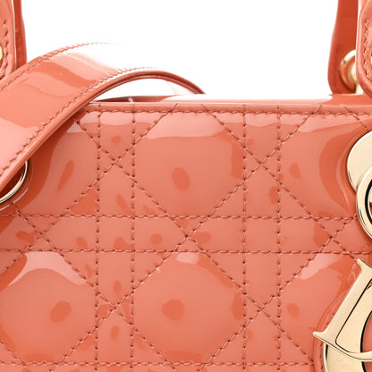 Christian Dior Patent Cannage Medium Lady Dior Light Coral 8 of 11