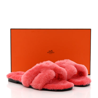 Hermes Woolskin Oran Sandals 36 Rose Du Desert 8 of 8