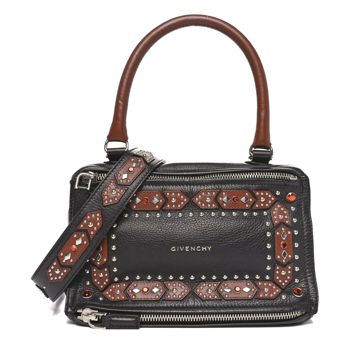Givenchy Calfskin Small Studded Pandora Black Brown 1 of 10