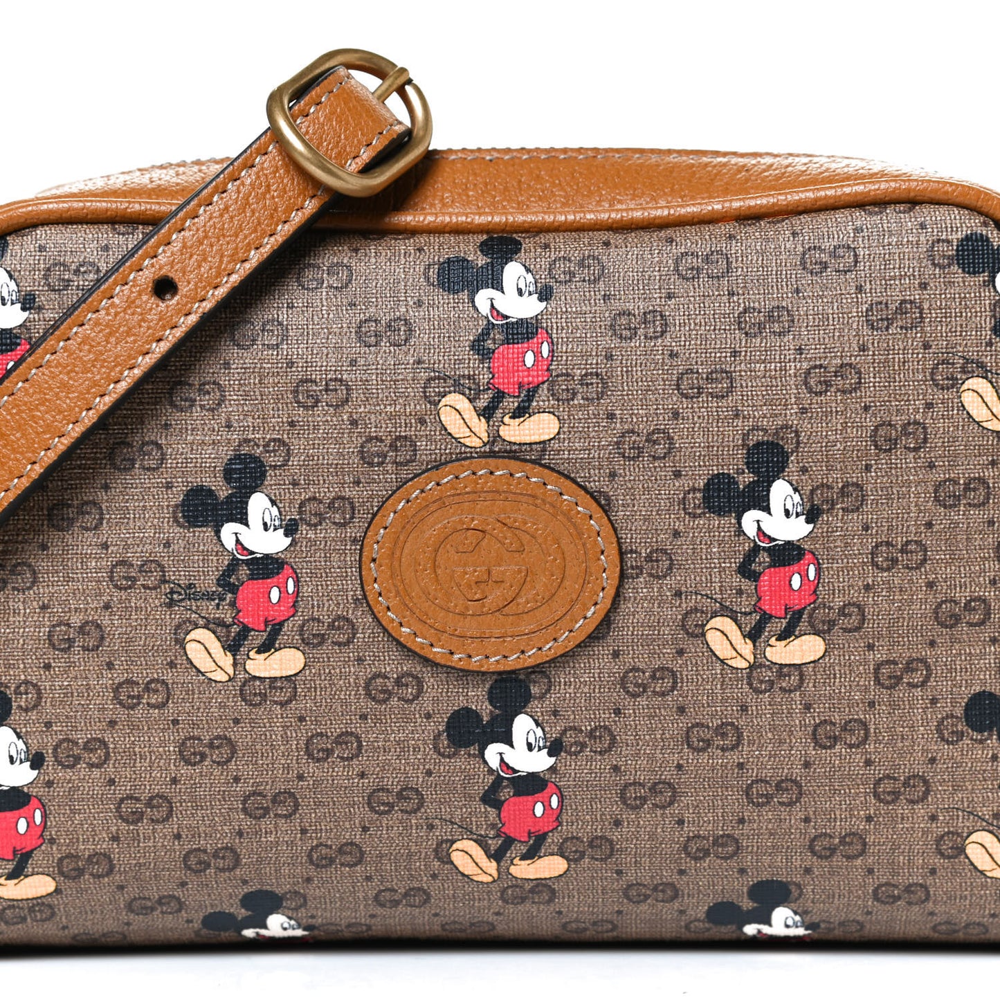 X DISNEY Mini Vintage GG Supreme Monogram Mickey Mouse Shoulder Bag Beige Vintage Sun Oil
