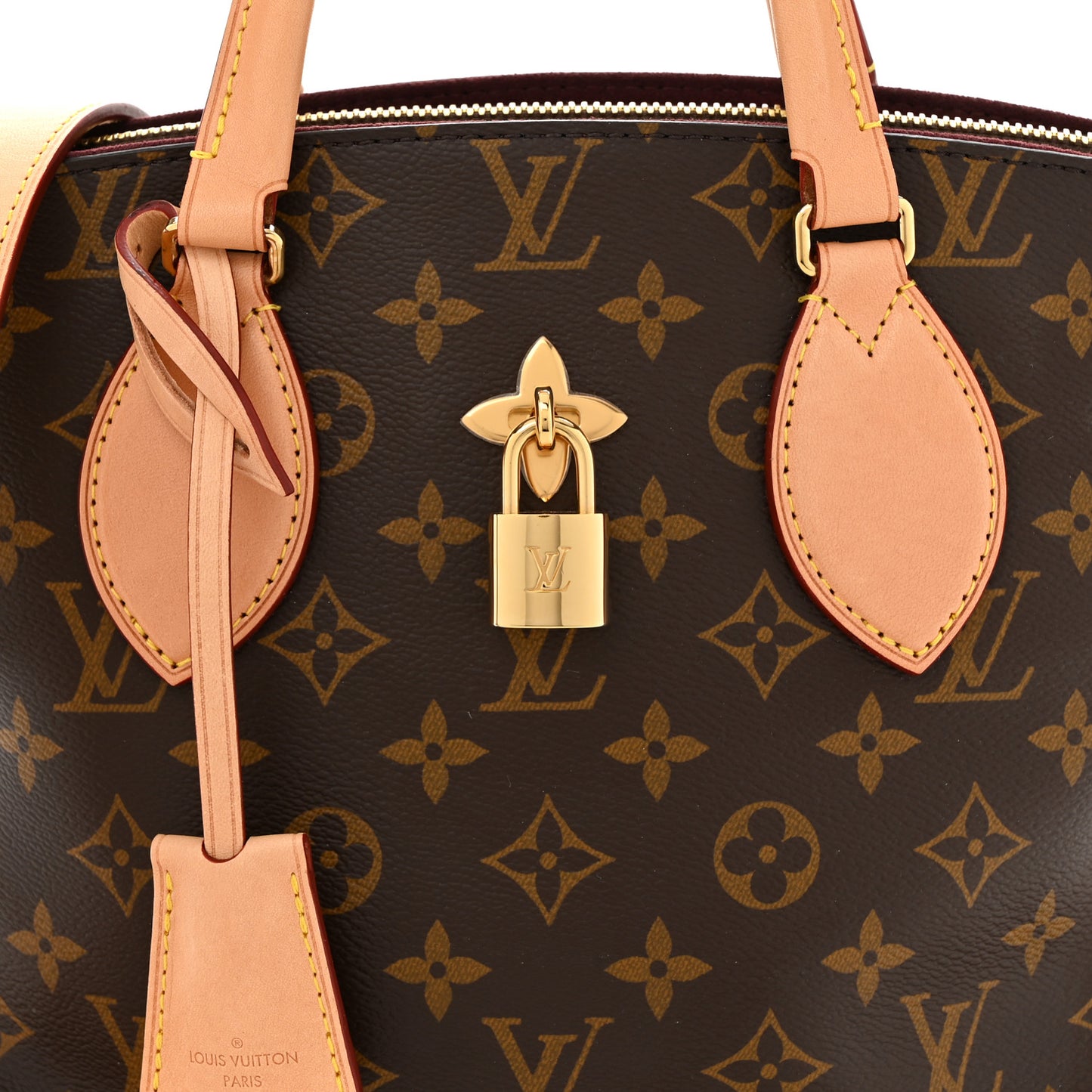 Monogram Flower Zipped Tote PM Beige