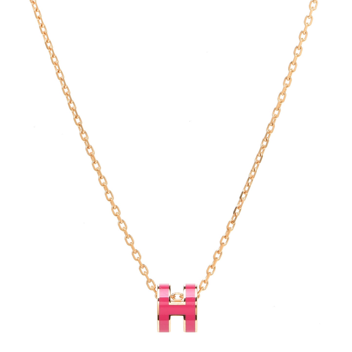 Lacquered Rose Gold Mini Pop H Pendant Necklace Rose Extreme