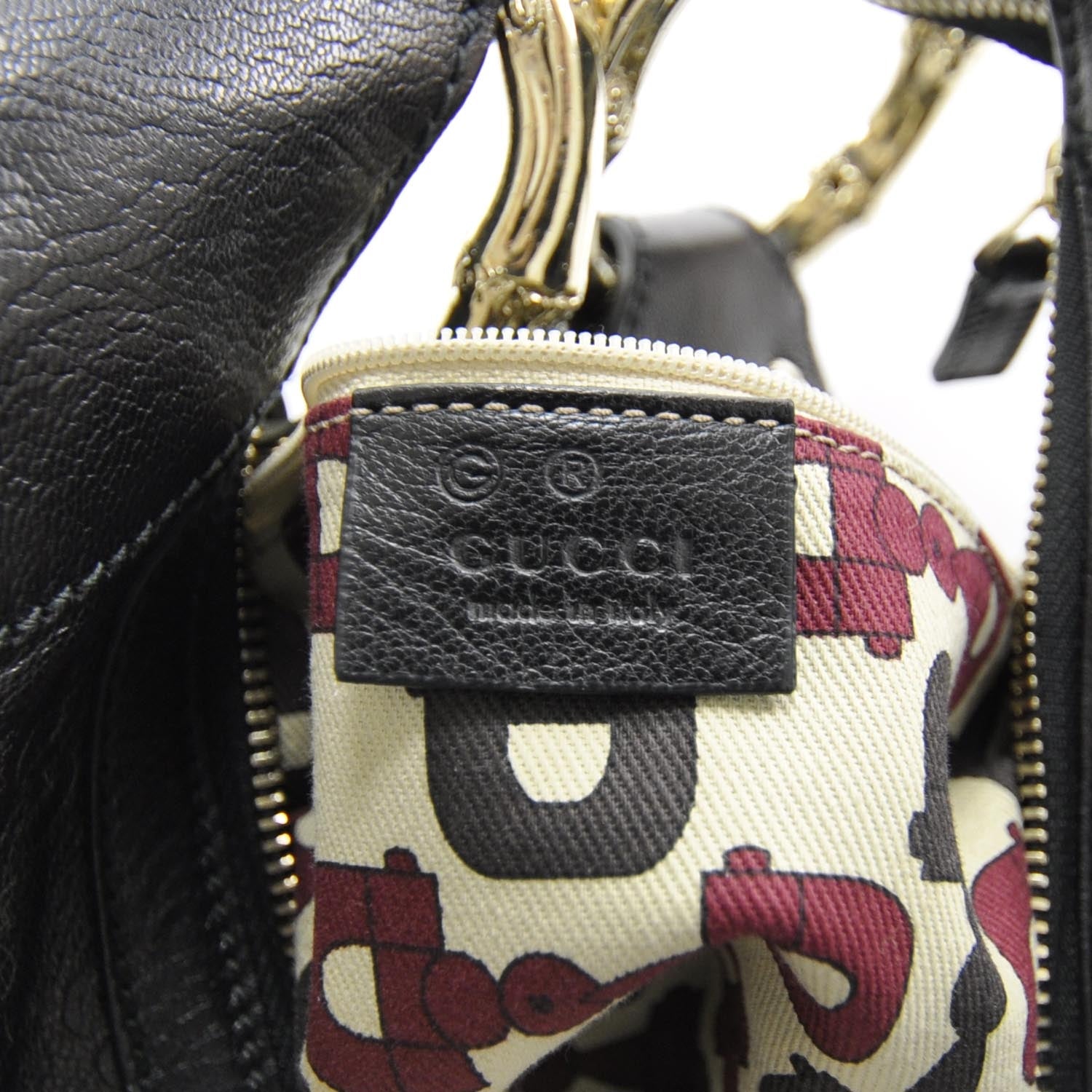 Gucci Guccissima Half Moon Bamboo Ring Hobo 7 of 9