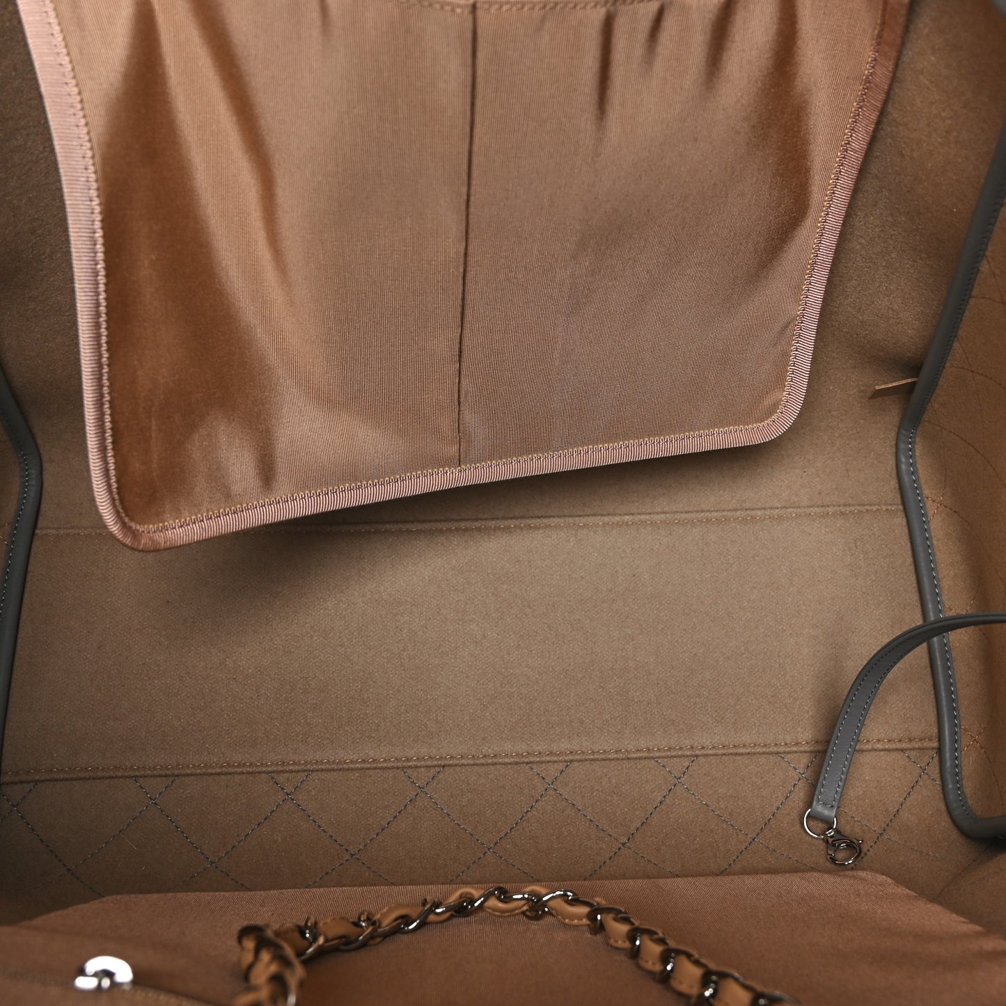 Wool Felt Large Deauville Tote Grey Beige