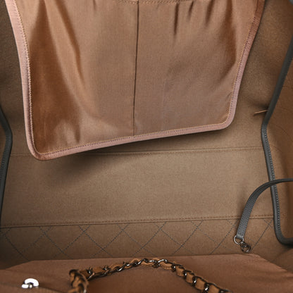 Chanel Wool Felt Large Deauville Tote Grey Beige 5 of 9