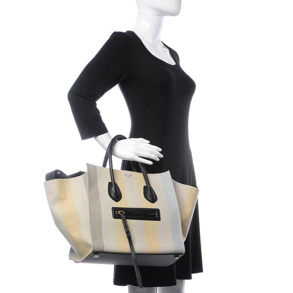 Celine Cotton Canvas Striped Medium Phantom Luggage 2 of 8