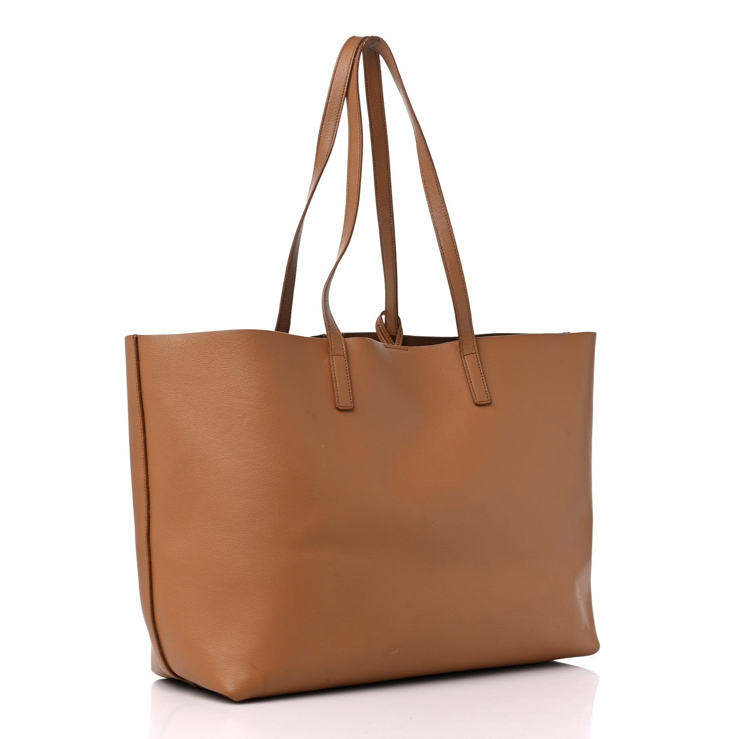 Saint Laurent Calfskin Large Shopping Tote Dark Tan 4 of 19