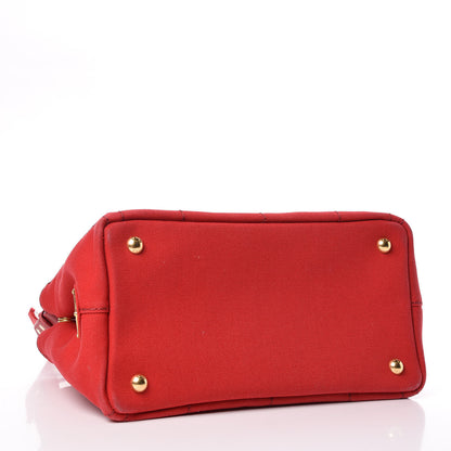 Prada Canapa Small Logo Tote Rosso Talco 4 of 9