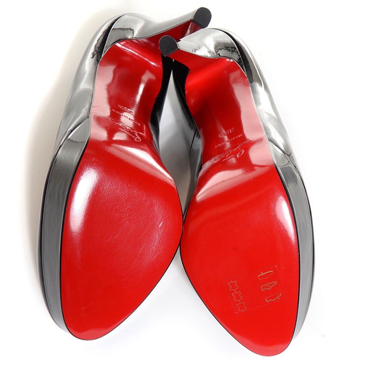 Christian Louboutin Patent Bianca 140 Pumps 38.5 Black 5 of 7